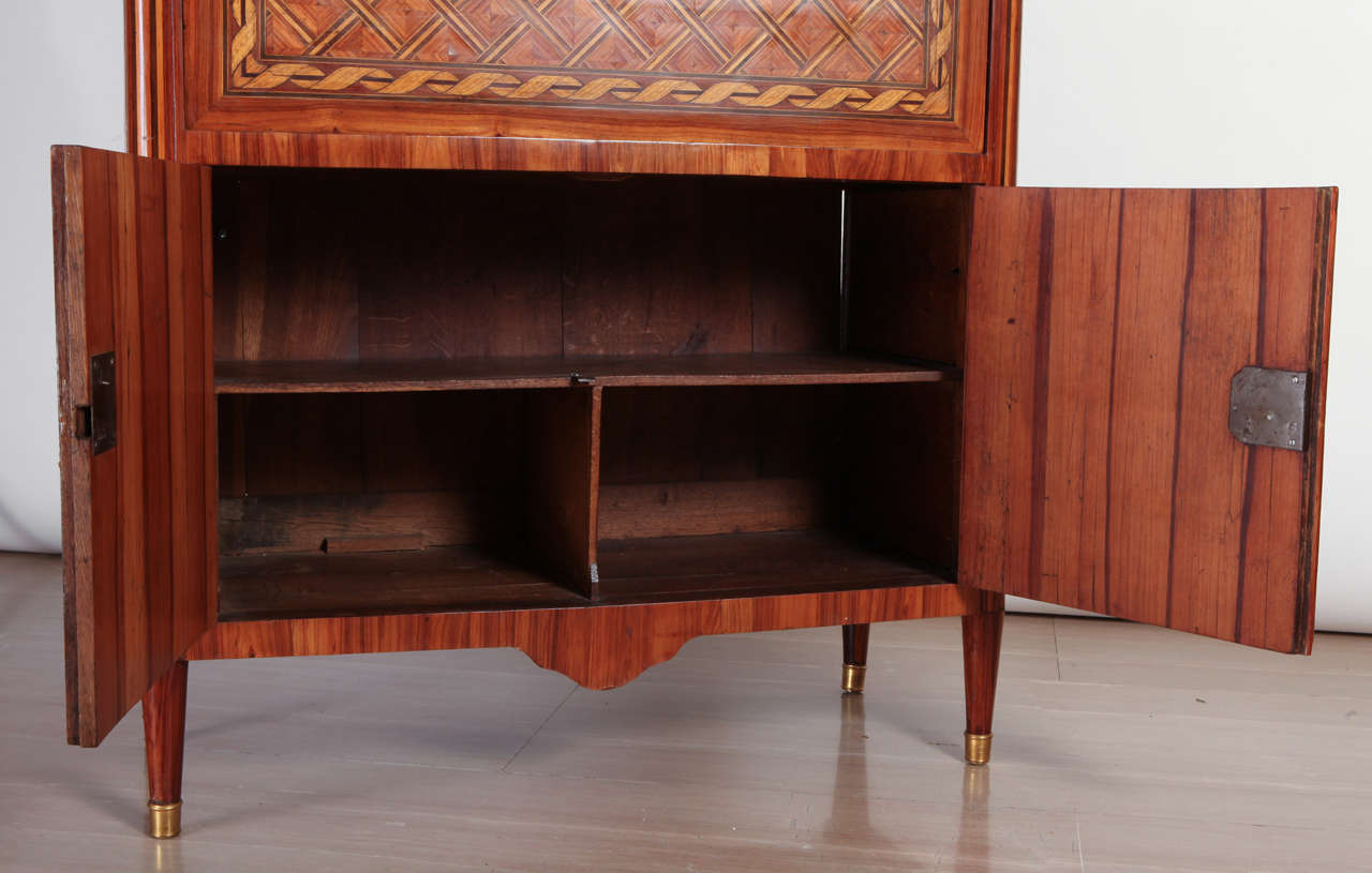 Fino Marqueterie Secretaire Abattant Francés Montado en Ormolu Luis XVI en venta